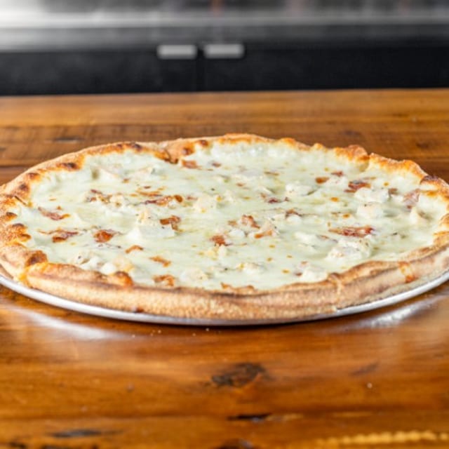 Chicken Alfredo Pizza.