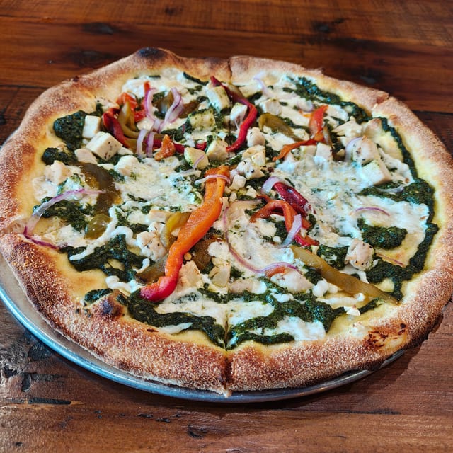 Pesto Chicken Pizza.
