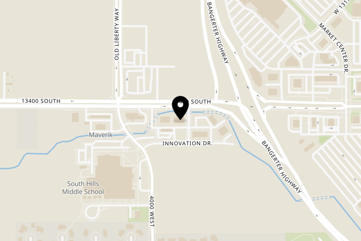 Map showing the location of Wicked Peel Pizza Riverton on 3956 Innovation Dr in Riverton